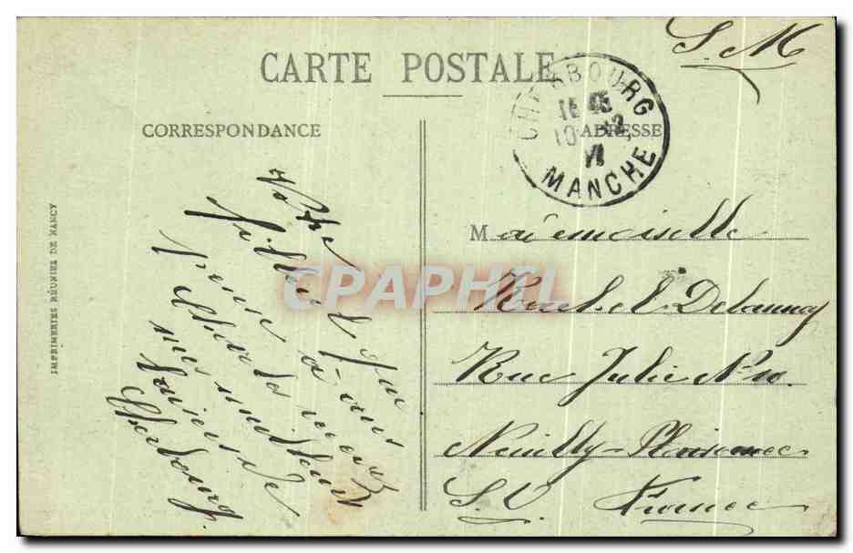 CPA Cherbourg La Place Napoleon 1er Velo Pecheurs  — Rückseite