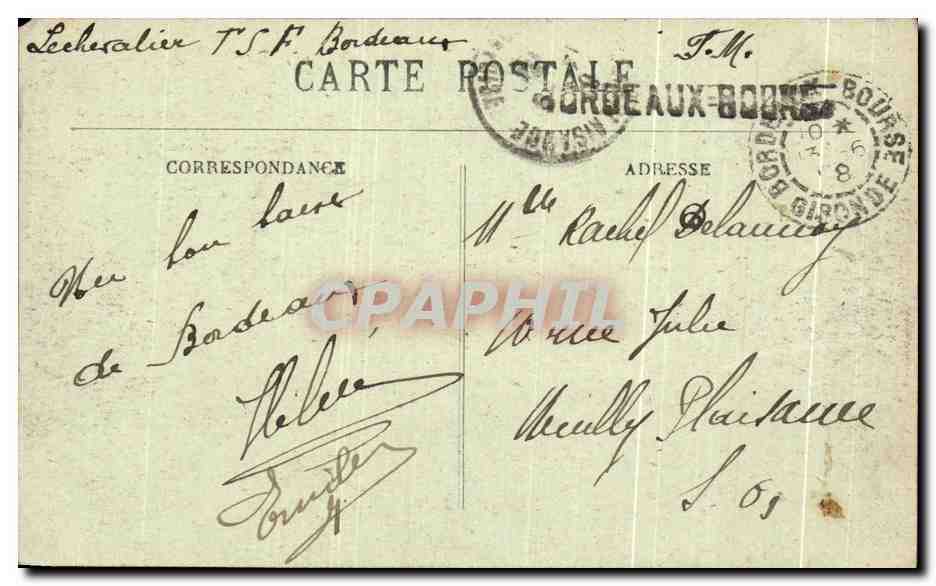 Bordeaux — La Rive vue de la Baitide — Marcel Delboy, phot. ty. de Bordeaux, n° 178 — Reverso