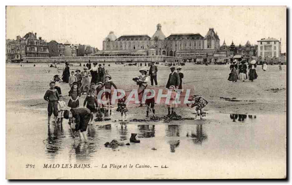 CPA Malo Les Bains La Plage et le Casino Enfants