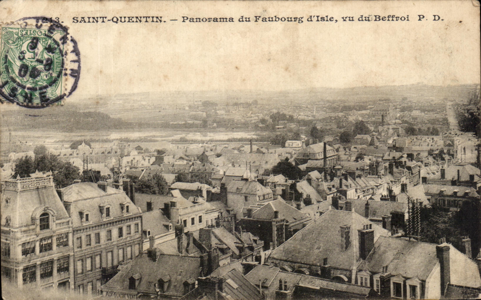 CPA Saint Quentin Pamorama du Faubourg d'Isle Vu Du Beffroi