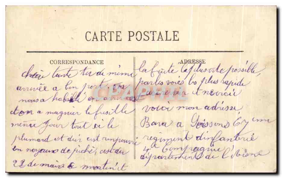 CPA Soissons Vue Panoramique vers la Caserne de Flandre — Rückseite