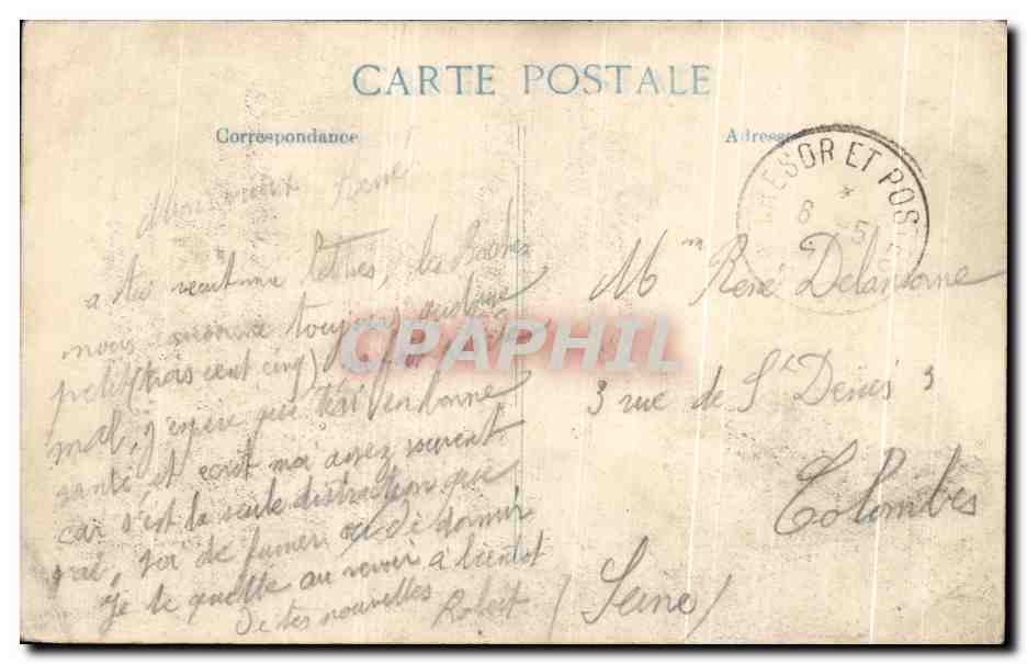 Arras — Le Beffroi après le bombardement du 6 Octobre 1914 — E. LEEF, imprimeur — Rückseite