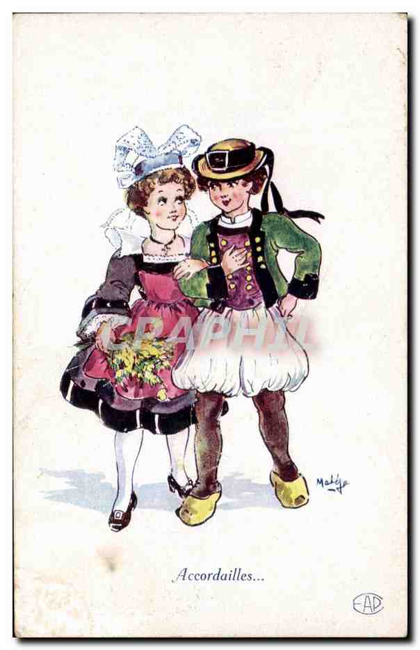 CPA Accordailles Enfants Folklore Bretagne