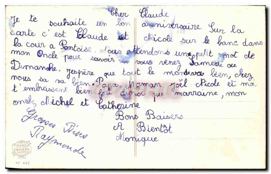 CPA Heureux Anniversaire Enfants Ecureuil — Rückseite