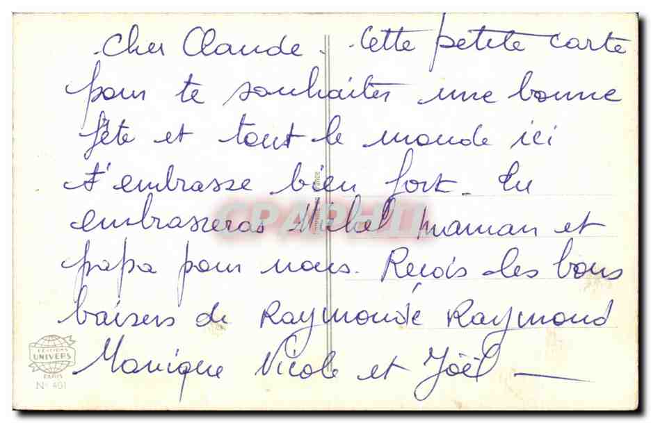 CPA Bonne Fete oiseau Fleurs  — Verso