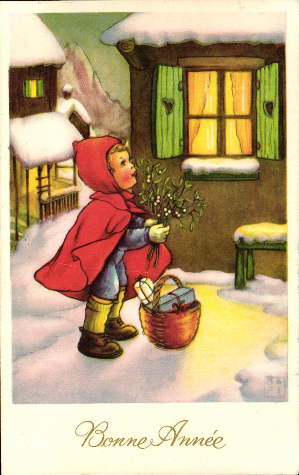 CPA Bonne Annee Enfant Chaperon rouge