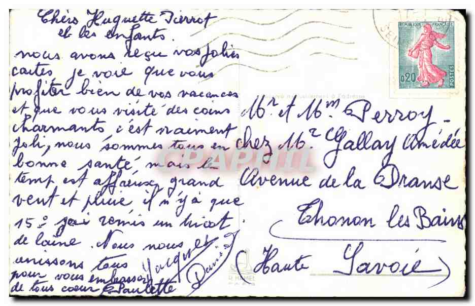 CPA Un Bonjour Fleurs Roses  — Rückseite