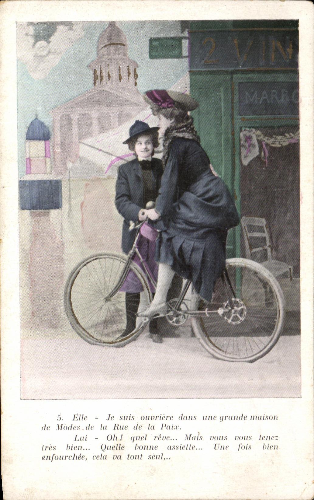 Deux femmes à vélo — Rue de la Paix, Paris — éditeur inconnu, n°5