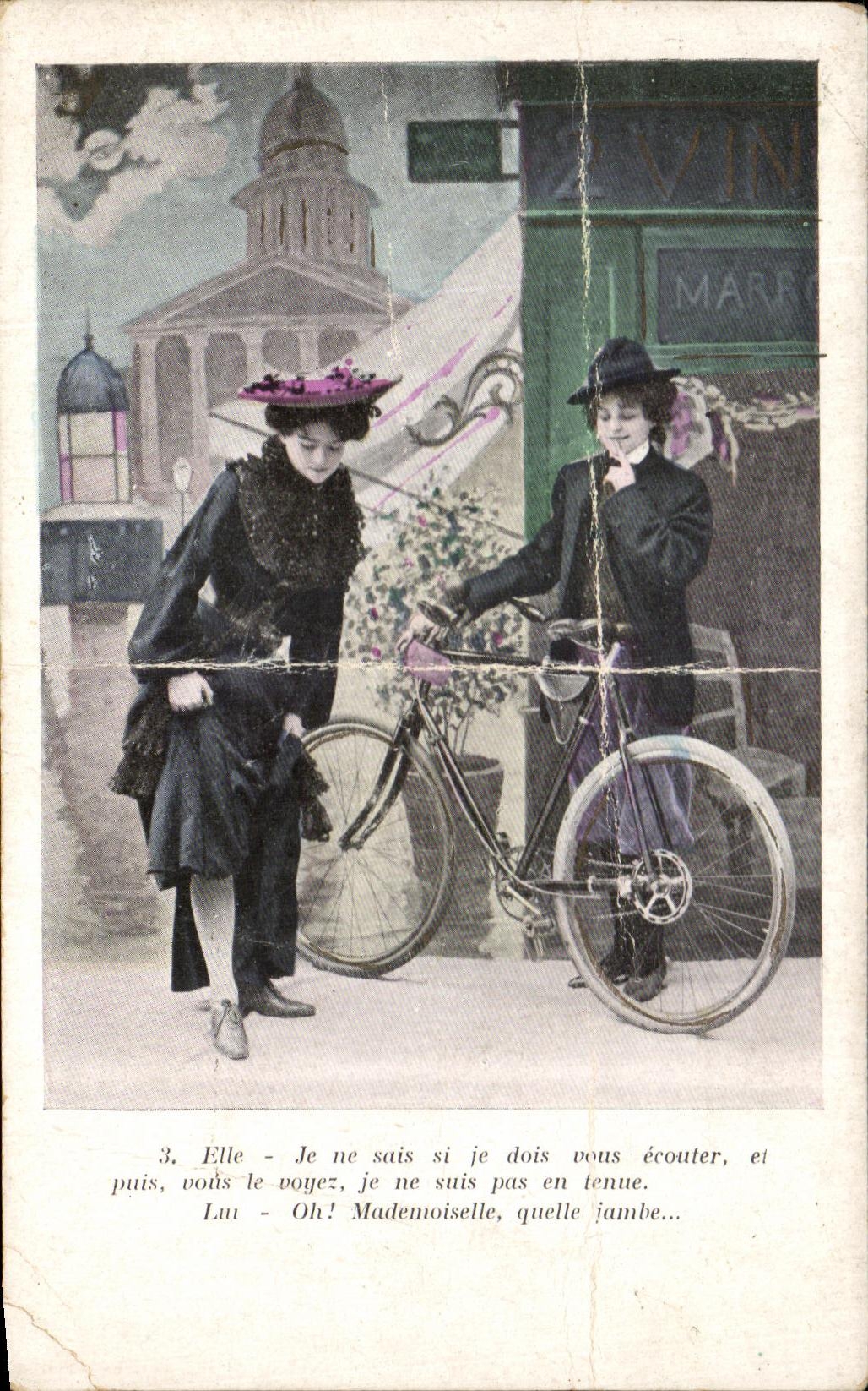 CPA Femme Velo Cycle