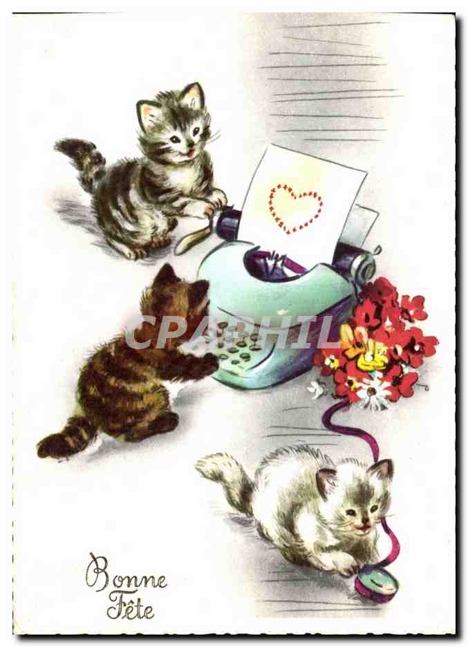 CPA Bonne Fete Chats Chatons 