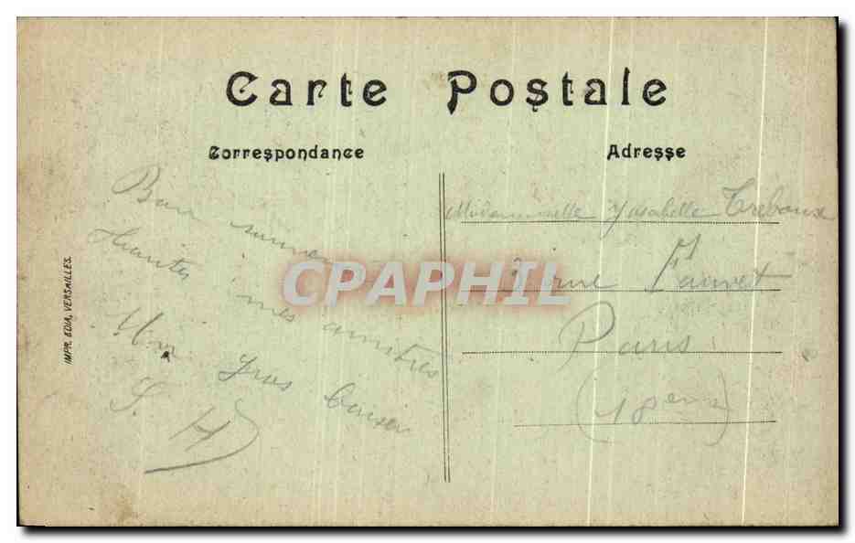 CPA Versailles Facade Du Grand Trianon Et Bras Droit Du Canal — Verso