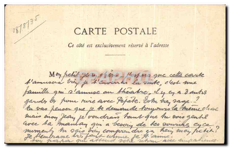 La Famille Durand au Théâtre — L'Enthousiasme — Éditeur : Phototypie de Bourgoin, n°1 — Reverso