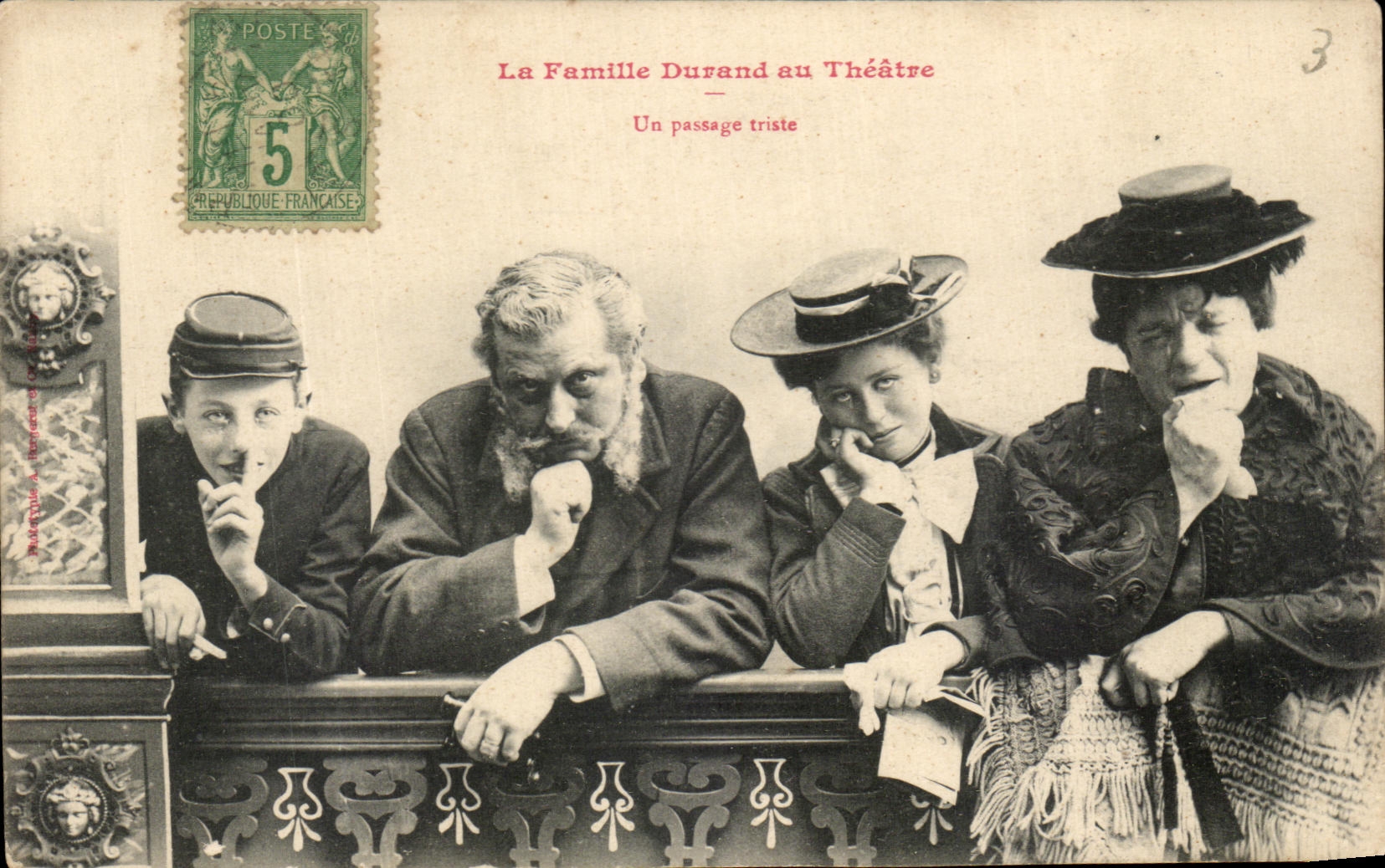 Die Familie Durand am Theater — Ein trauriger Moment — Verleger: M. Durand, Nr. 3