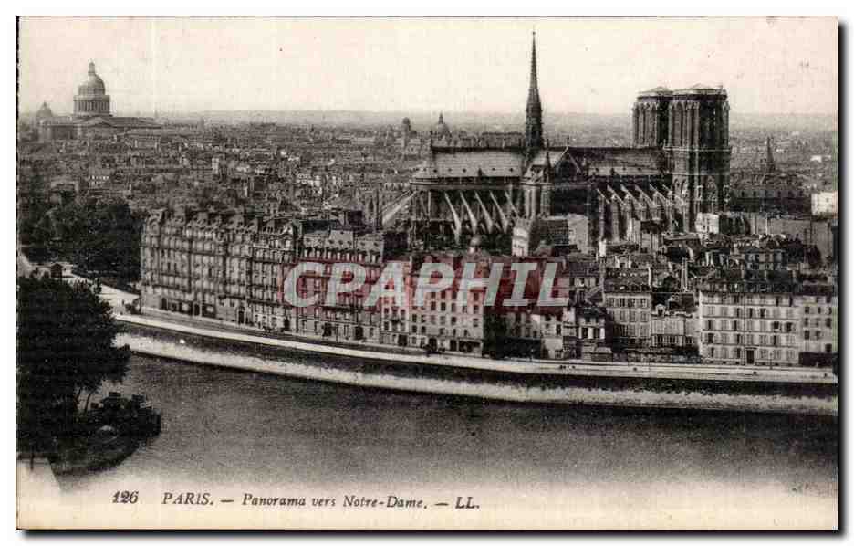 CPA Paris Panorama Vers Notre Dame