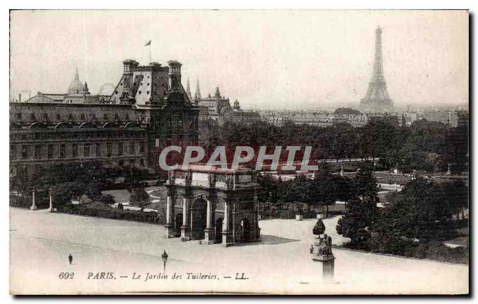 CPA Paris Le Jardin Des Tuileries Tour Eiffel