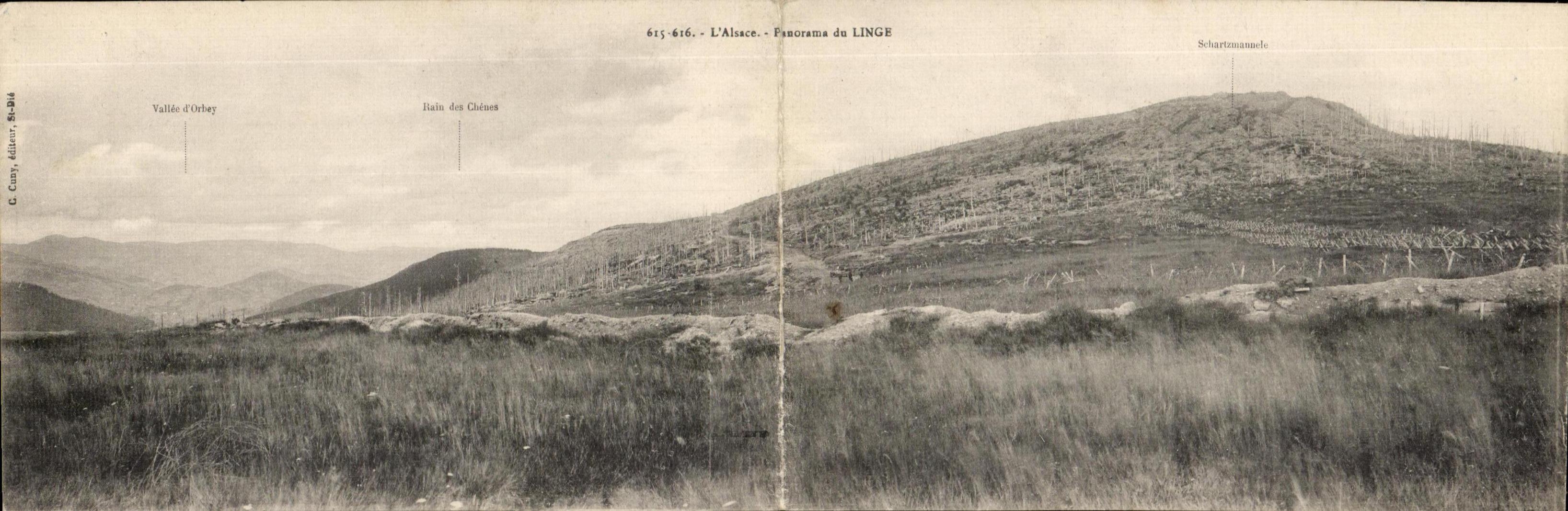 Alsace - Panorama of LINGE — C. Cazy, Allier, no. 615-616