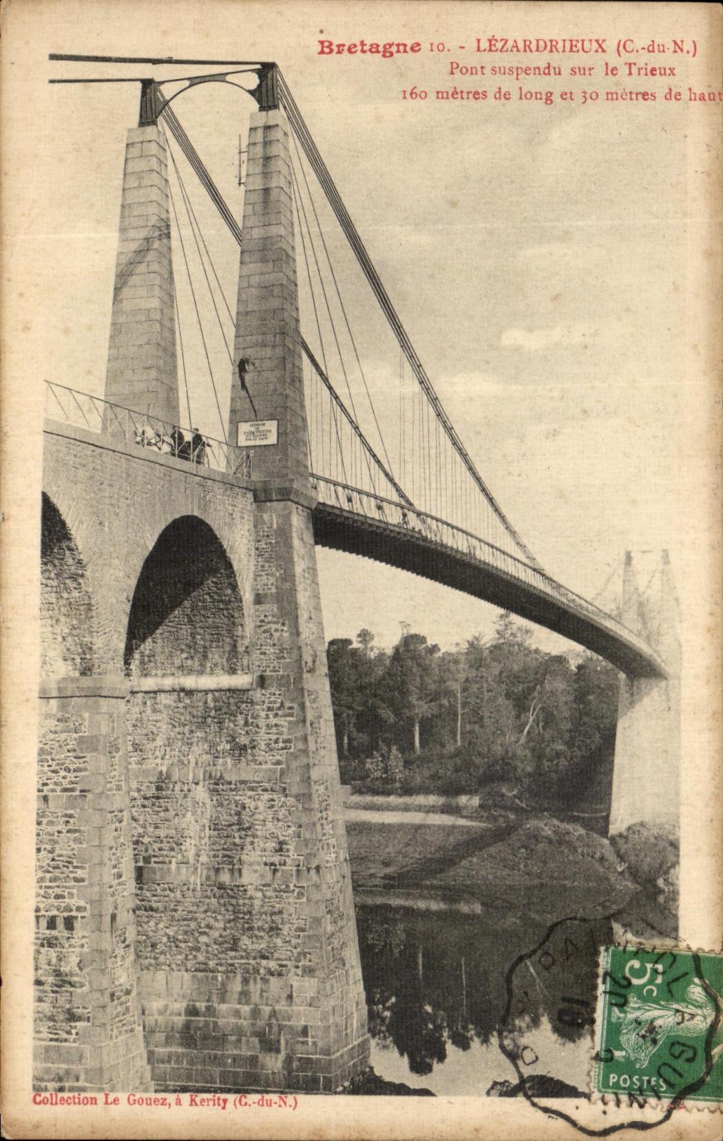 Lézardrieux (C.-du-N.) — Pont suspendu sur le Trieux — Collection Le Gouez, à Kerity (C.-du-N.)