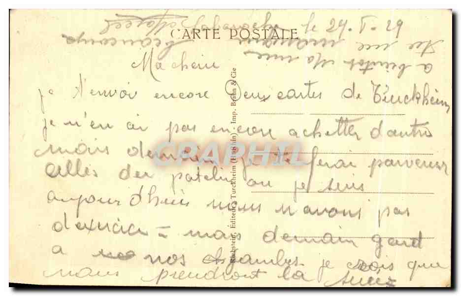 CPA Turckheim Porte De Munster Attelage Boeufs — Rückseite