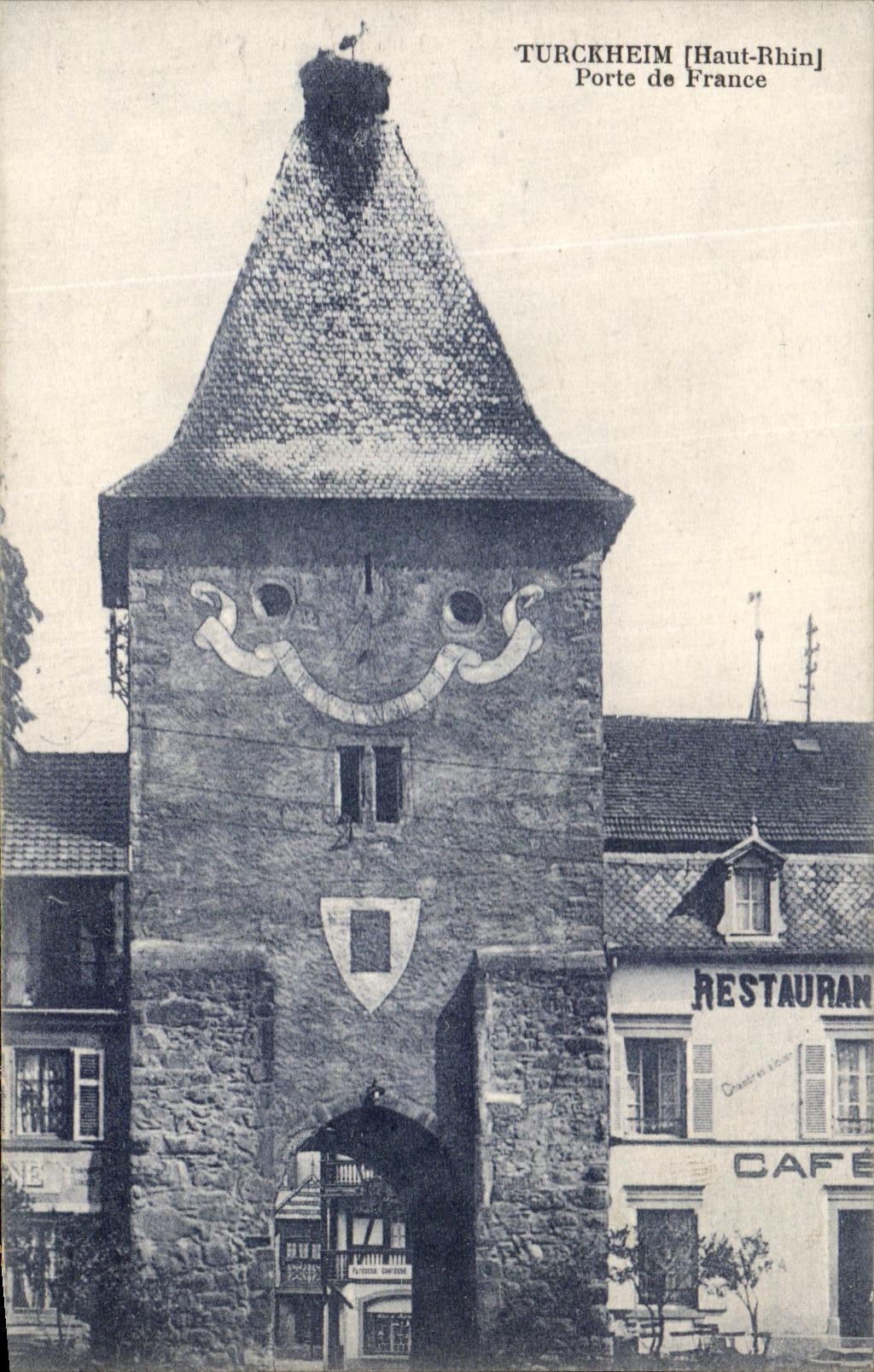 CPA Turckheim Porte De France Cigogne