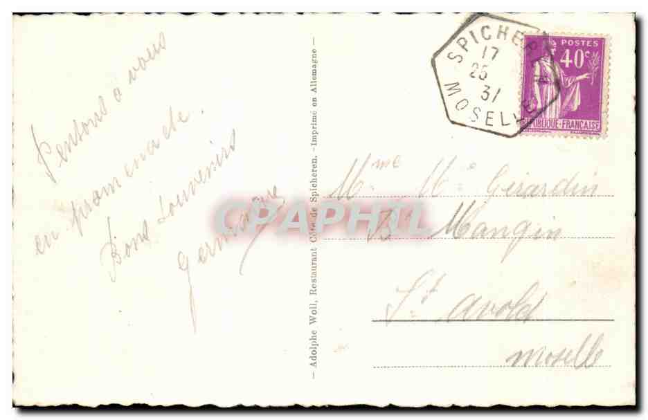Côte de Spicheren — Cimetière du 74me Rgt. d'Inf. — Verso