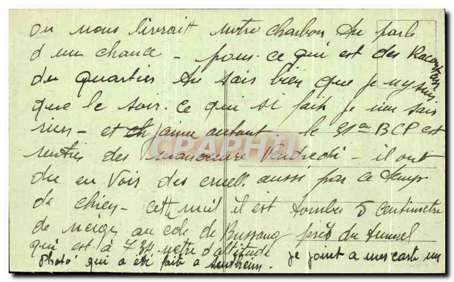 CPA Le Col De Bussang Ancienne Frontiere Franco allemande Entre La Cote De — Rückseite