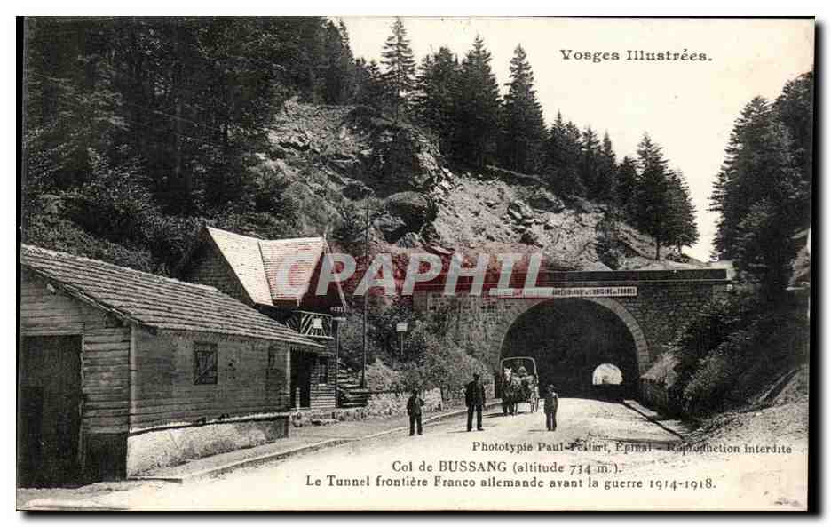 CPA Vosges Illustrees Col De Bussang Le Tunnel Frontiere Franco