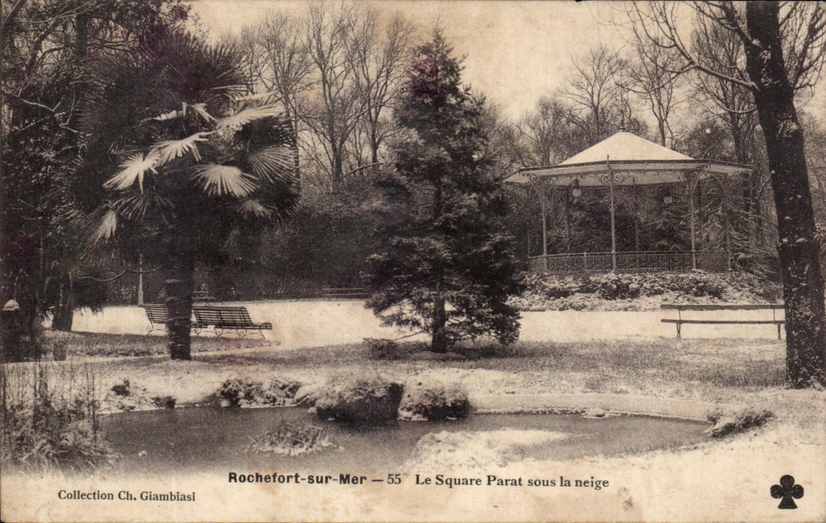 CPA Rochefort Sur Mer Le Square Parat Sous La Neige