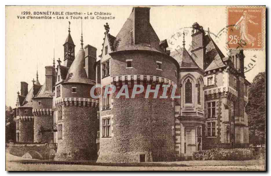 CPA Bonnetable Le Chateau Vue d'ensemble Les Tours et la Chapelle