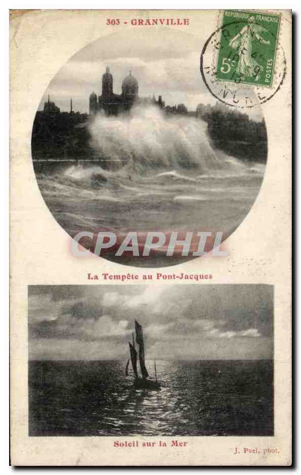 CPA Granville La Tempete au Pont Jacques Soleil sur la Mer