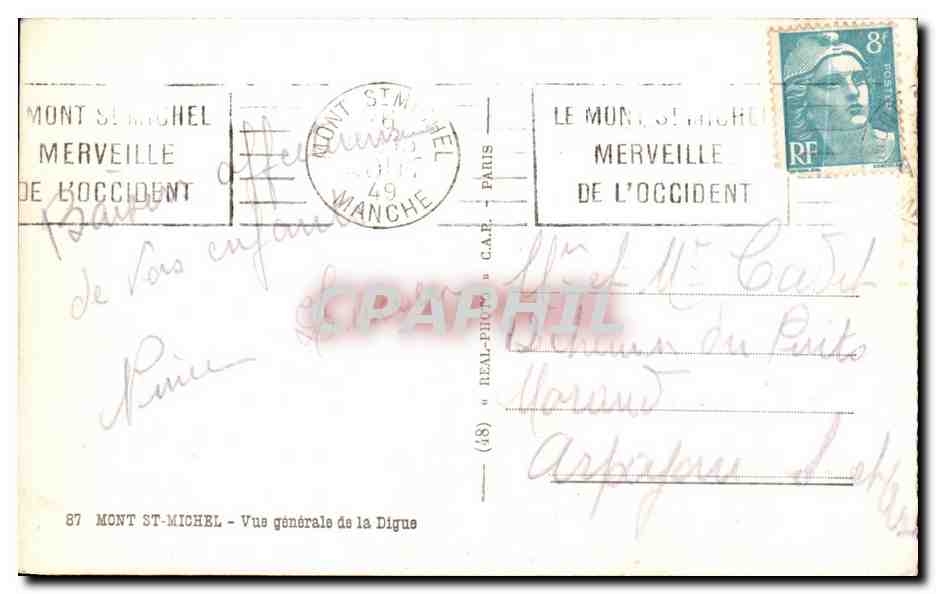Mont Saint-Michel — Vue générale de la Digue — C.A.P. n°87 — Reverso