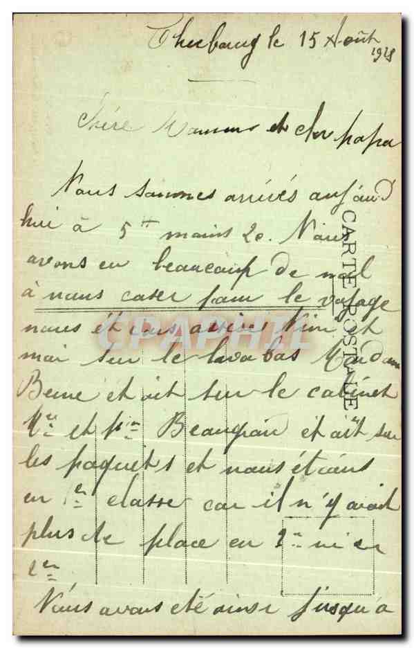 CPA La Basse Normandie Pittoresque Cherbourg Plage Maree et Casino Bateaux — Verso