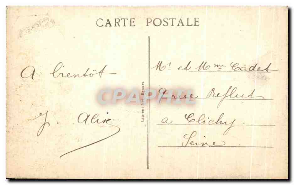 Rennes - Quai Duguy-Trouin et la Vilaine — éditeur Laurent, n° 4464 — Verso