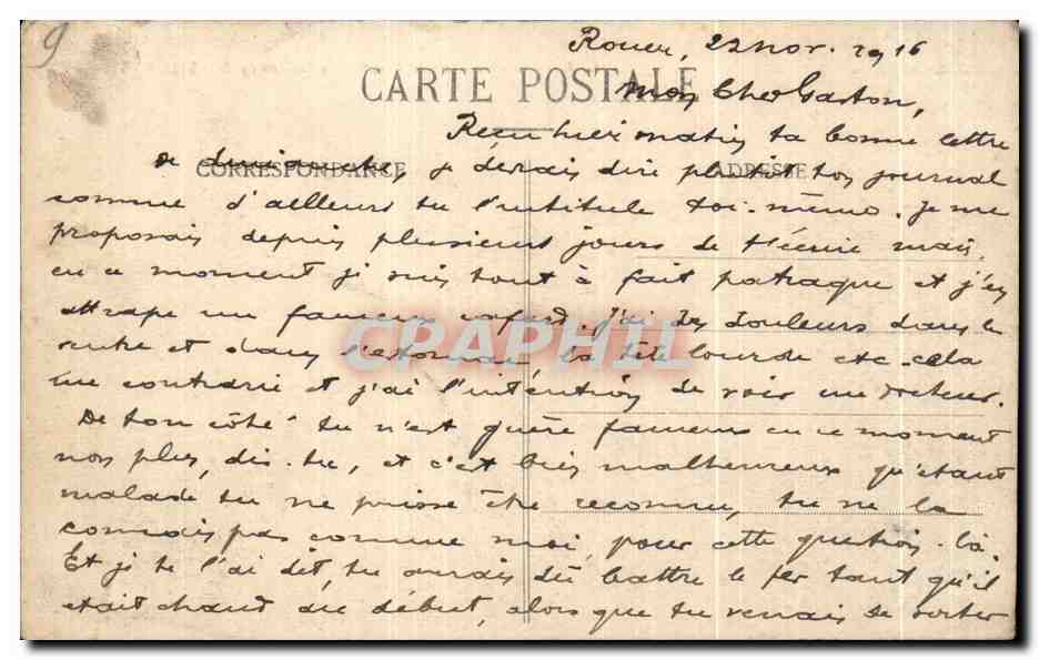 CPA Environs de Rouen Le Plateau de Bonsecours  — Rückseite