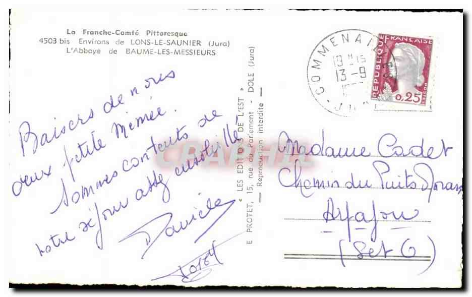 Baume-les-Messieurs — vue du village et de la falaise — Éditions de l'Est — Reverso