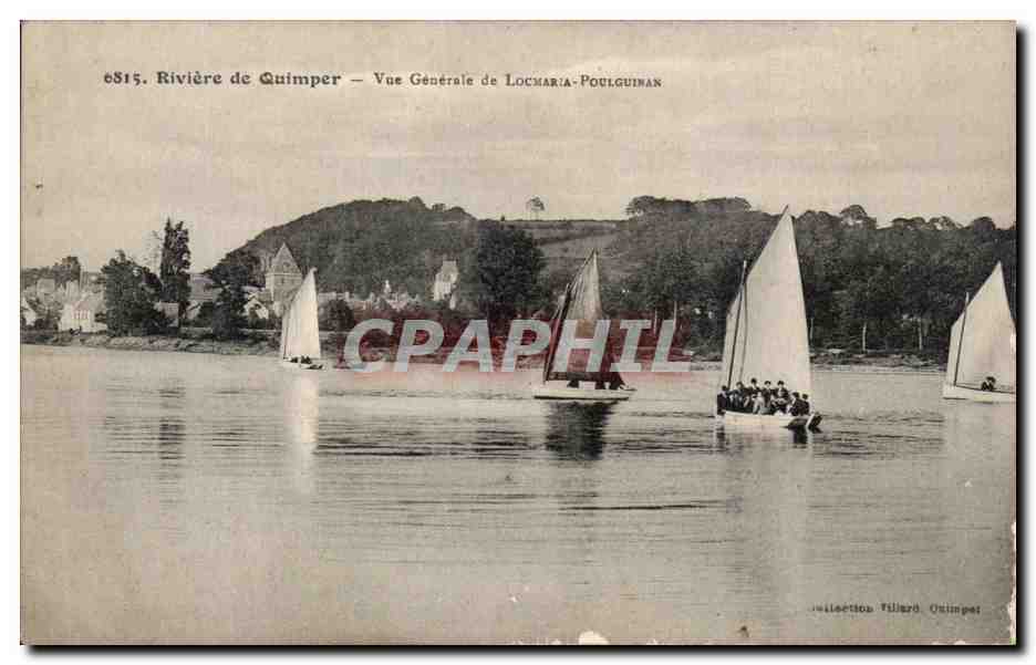 CPA Riviere de Quimper Vue Generale de Locmaria Poulguinan Bateaux