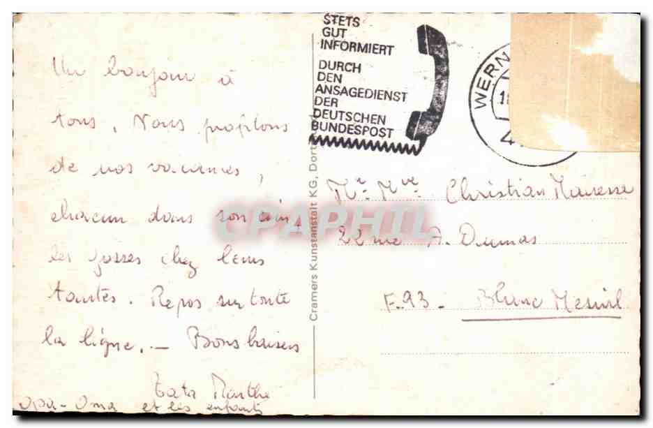 CPA Werne Lippe — Rückseite