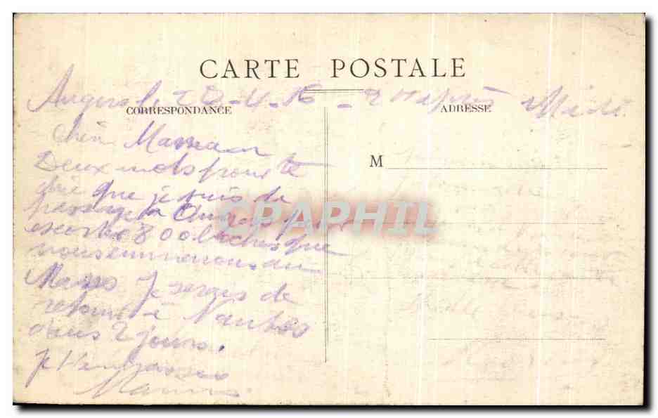 CPA Angers Le Grand Boulevard de Saumur Tramway  — Rückseite