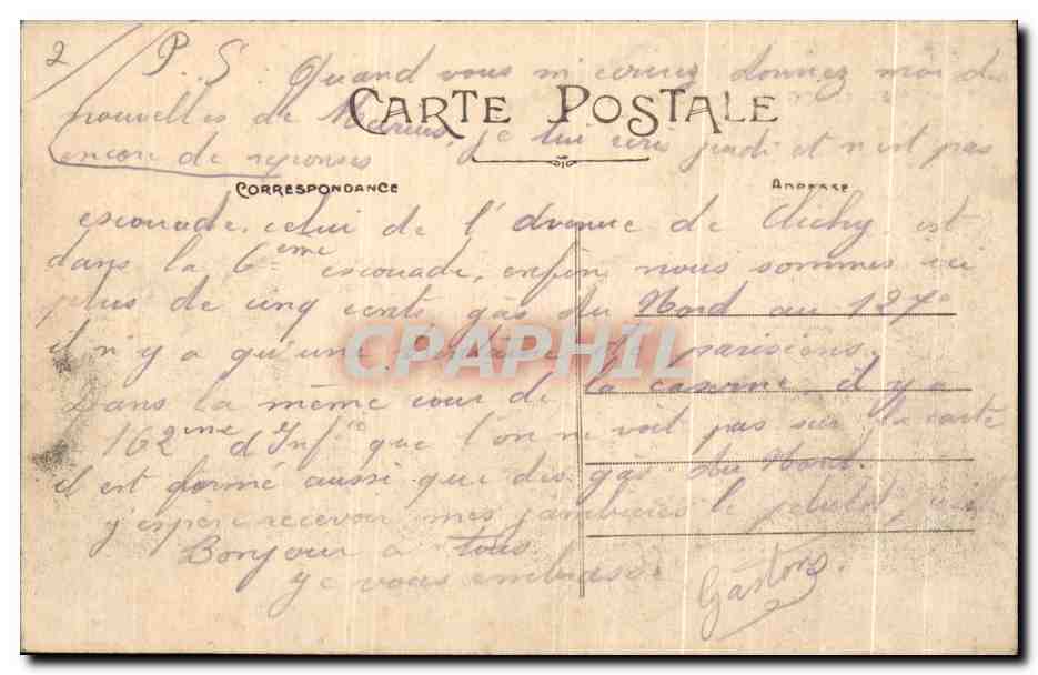 CPA Limoges Caserne De Beaupuy Militaria  — Rückseite