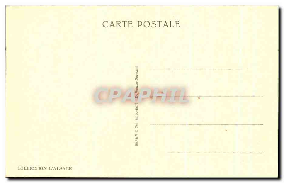 Mulhouse — L'Hôtel des Postes et le Pont du Canal — éditeur BRAUN & Cie, imp. Mulhouse-Dornach — Reverso