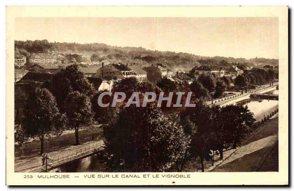 Mulhouse — Vue sur le canal et le vignoble — Braun & Cie, Imp.-Edit. Mulhouse-Dornach