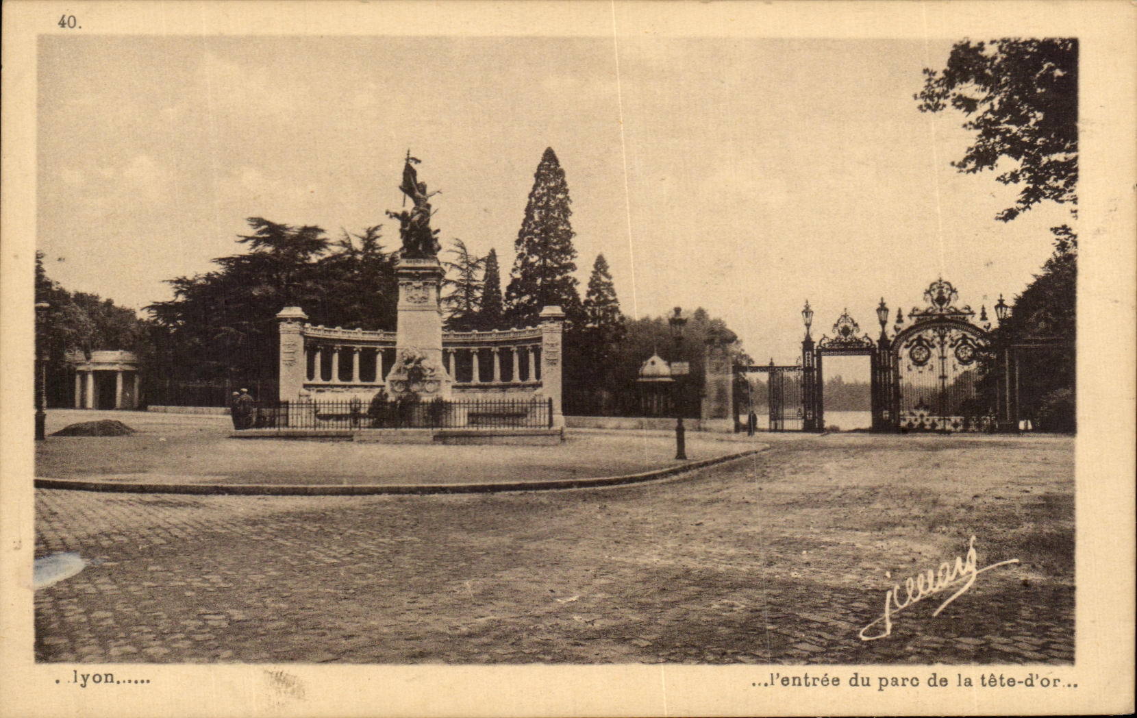Lyon — Entrée du parc de la Tête-d'Or — J. Cellerard