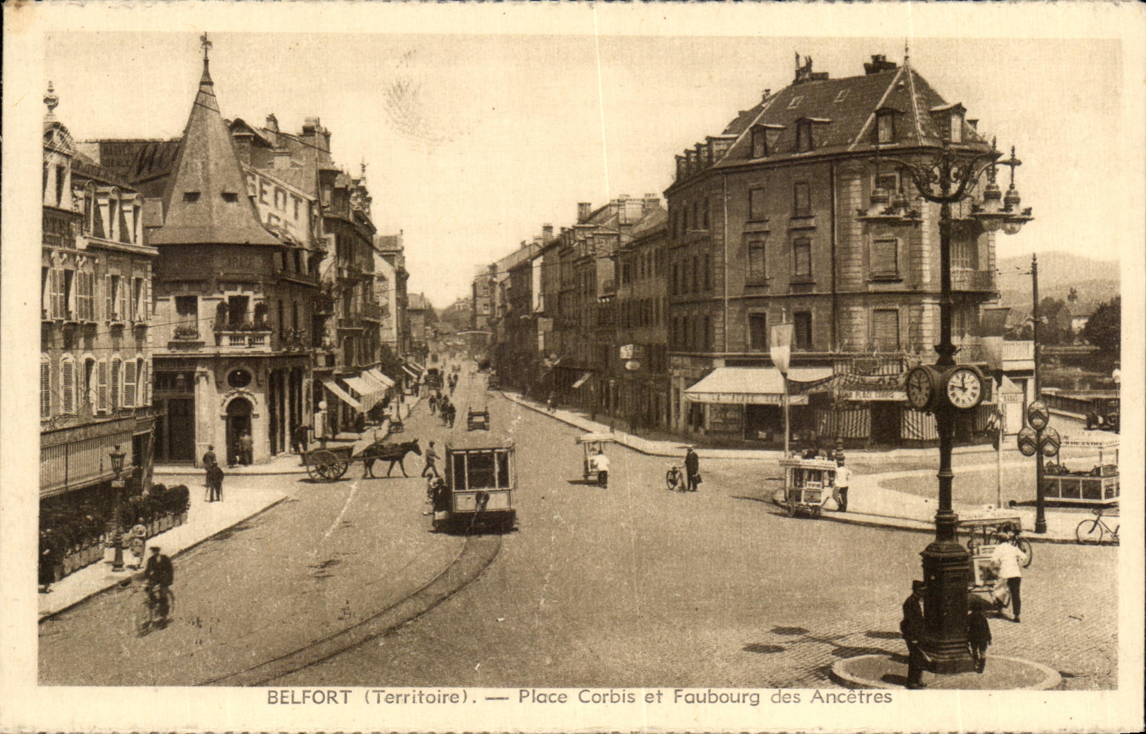 CPA Belfort Place Corbis et Faubourg des Ancetres