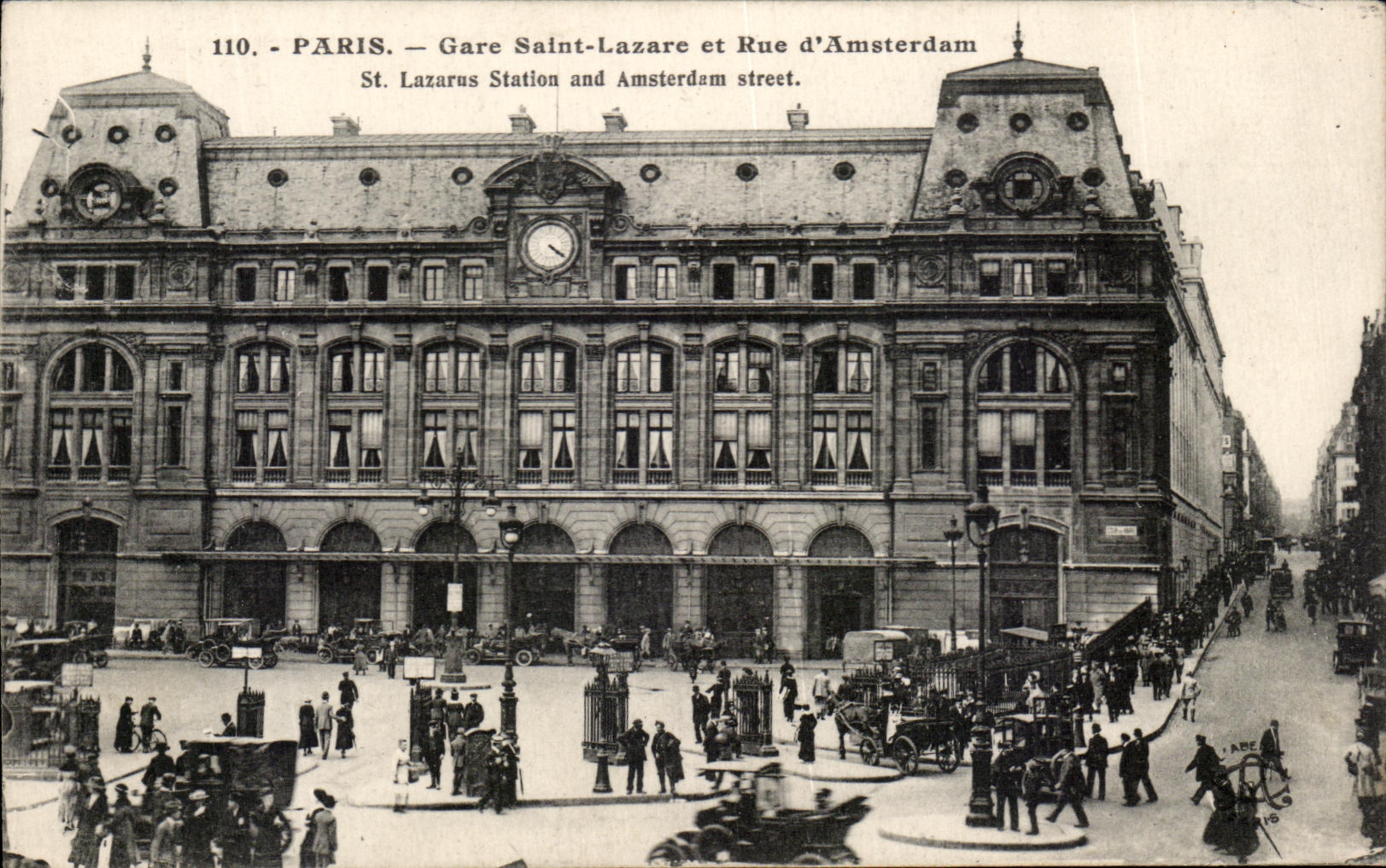 CPA Paris Gare Saint Lazare et Rue d'Amsterdam 