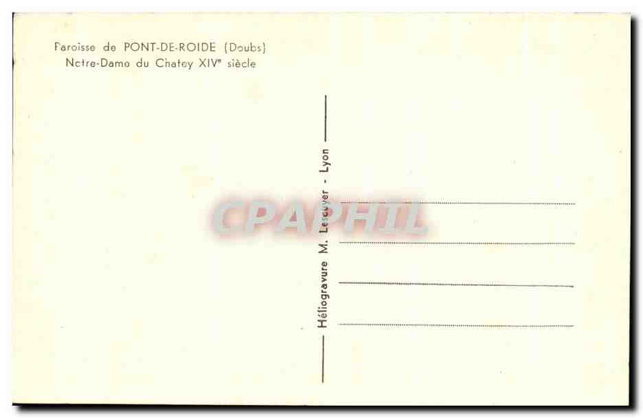 CPA Paroisse de Pont De Roide Notre Dame du Chatoy  — Rückseite