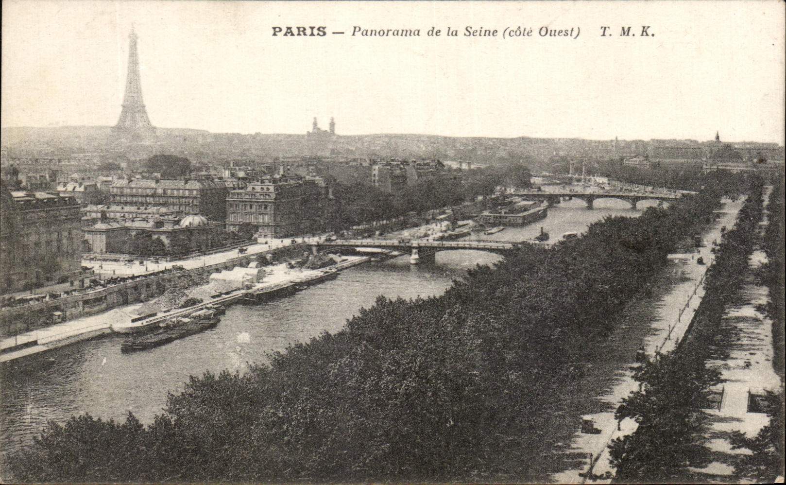 CPA Paris Panorama De La Seine Tour Eiffel