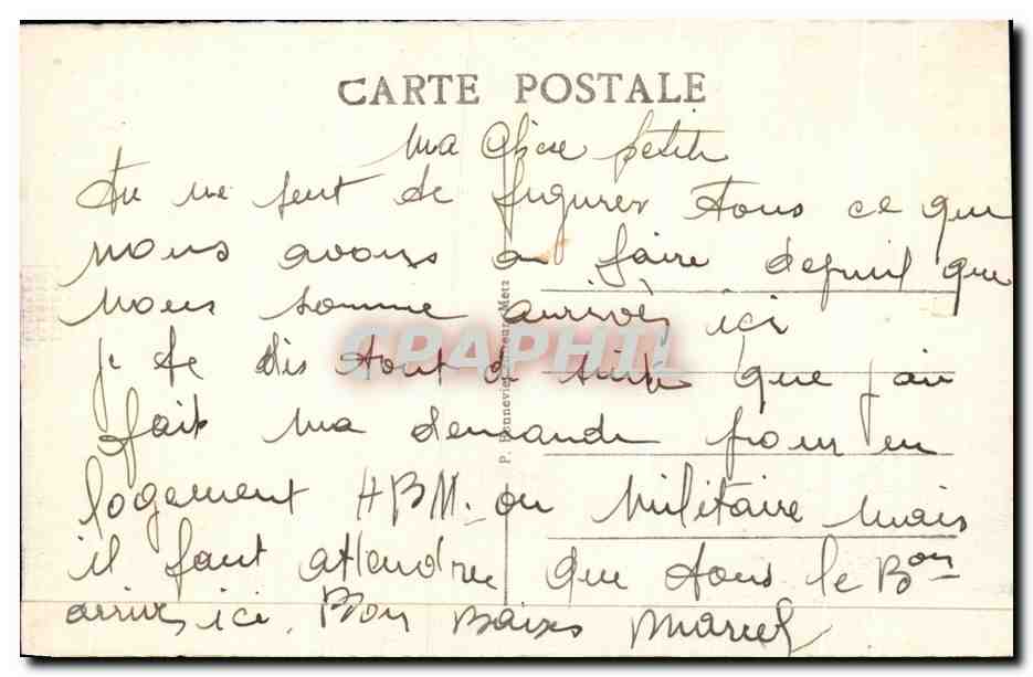 CPA Saint Avold Monument Aux Morts Militaria — Back