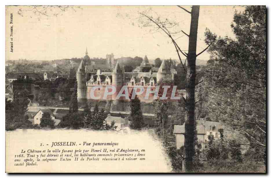 CPA Josselin Vue panoramique Le Chateau
