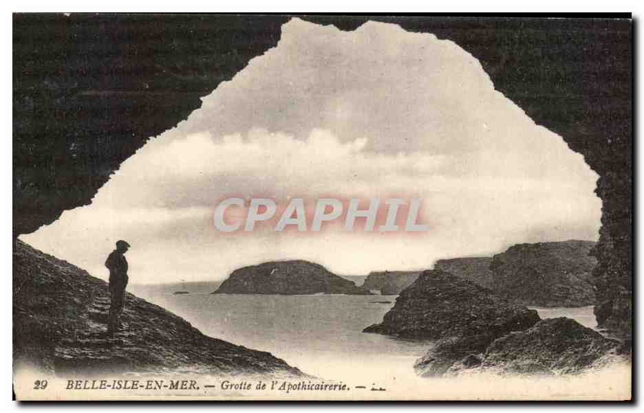 Antike Ansichtskarte Belle Isle En Mer Grotte de l'Apothicairerie