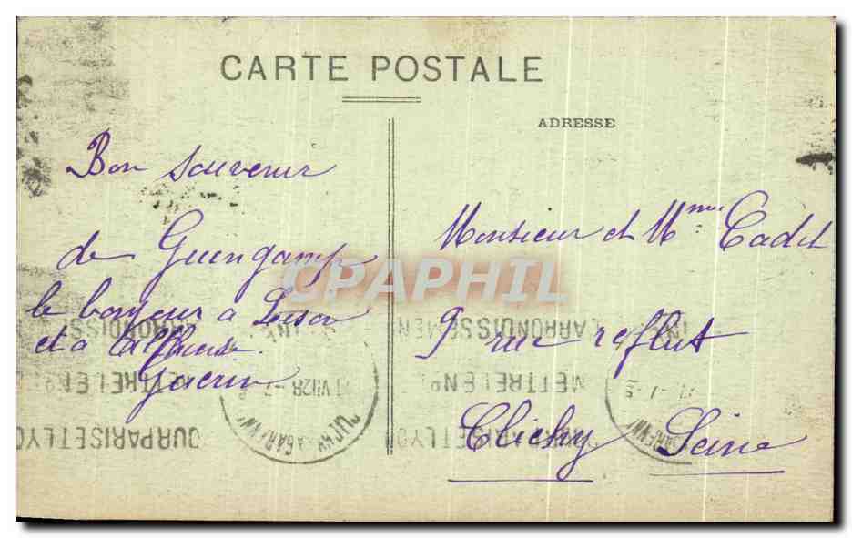 Guingamp (C.-du-N.) — La Caserne de la Tour d'Auvergne — M. Le Roy, édit. Rennes — Verso