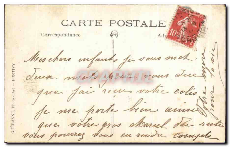 CARTE PHOTO Enfant Pontivy Marin  — Rückseite